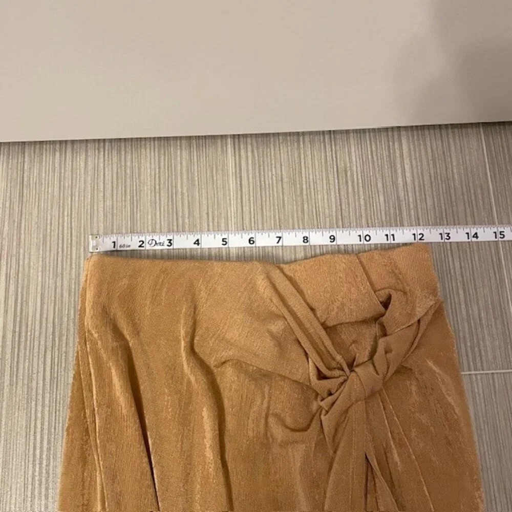 NWT Significant Other Ivy Mini Skirt Midi Overlay Sand Gold Tan US Size 6